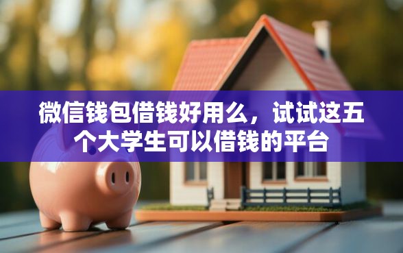 微信钱包借钱好用么,试试这五个大学生可以借钱的平台 微信钱包借钱好用么,试试这五个大学生可以借钱的平台