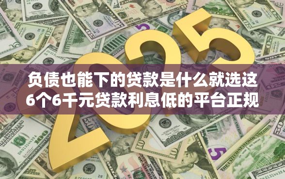 负债也能下的贷款是什么就选这6个6千元贷款利息低的平台正规