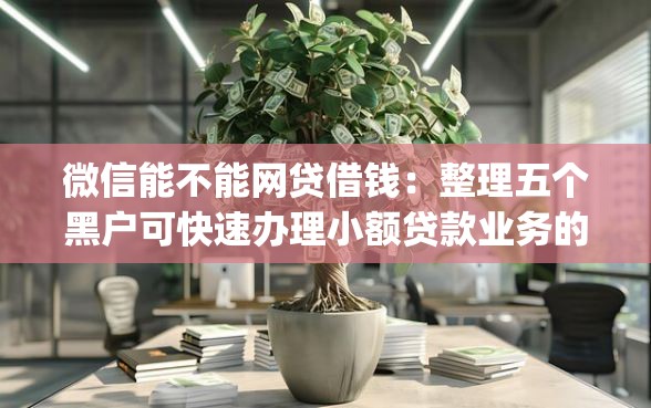 微信能不能网贷借钱：整理五个黑户可快速办理小额贷款业务的app
