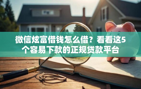 微信炫富借钱怎么借？看看这5个容易下款的正规贷款平台