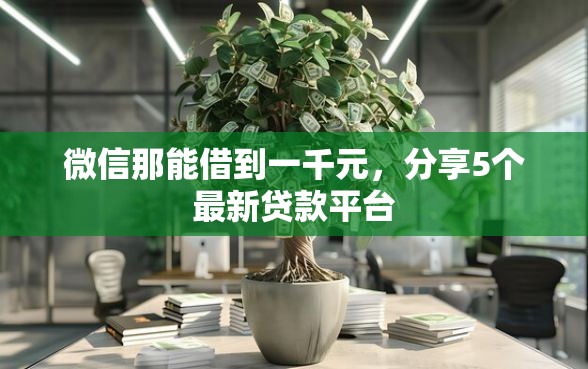 微信那能借到一千元，分享5个最新贷款平台