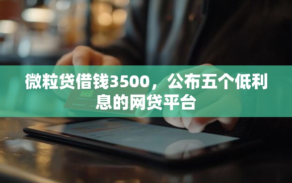 微粒贷借钱3500，公布五个低利息的网贷平台