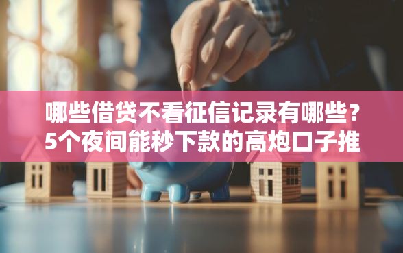 哪些借贷不看征信记录有哪些？5个夜间能秒下款的高炮口子推荐给你