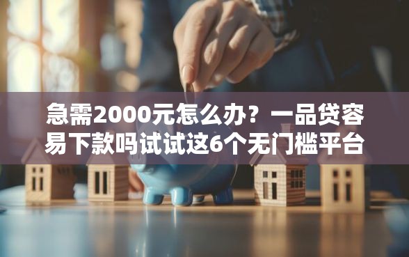 急需2000元怎么办？一品贷容易下款吗试试这6个无门槛平台