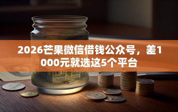 2026芒果微信借钱公众号，差1000元就选这5个平台