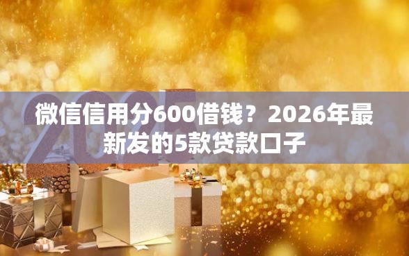 微信信用分600借钱？2026年最新发的5款贷款口子