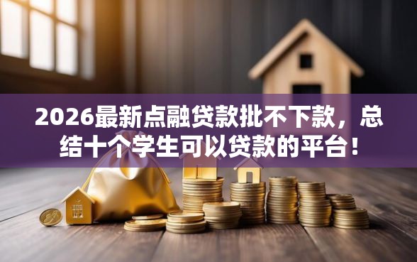 2026最新点融贷款批不下款，总结十个学生可以贷款的平台！