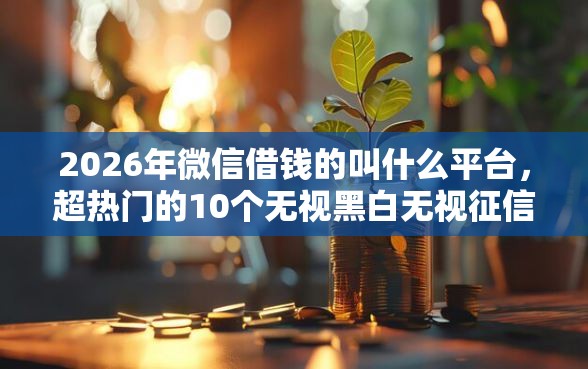 2026年微信借钱的叫什么平台,超热门的10个无视黑白无视征信申请就下款的口子推荐 2026年微信借钱的叫什么平台,超热门的10个无视黑白无视征信申请就下款的口子推荐