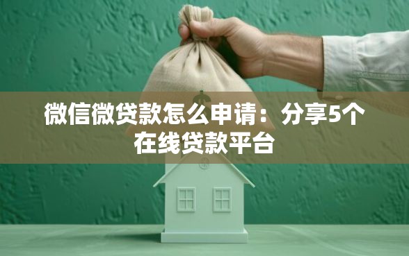微信微贷款怎么申请：分享5个在线贷款平台