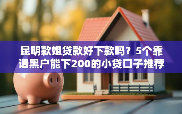 昆明款姐贷款好下款吗？5个靠谱黑户能下200的小贷口子推荐