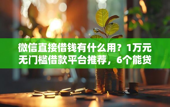 微信直接借钱有什么用？1万元无门槛借款平台推荐，6个能贷款的口子盘点