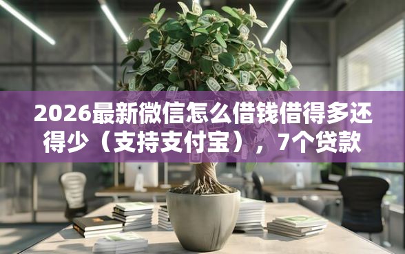 2026最新微信怎么借钱借得多还得少（支持支付宝），7个贷款好做不看征信的软件无私分享