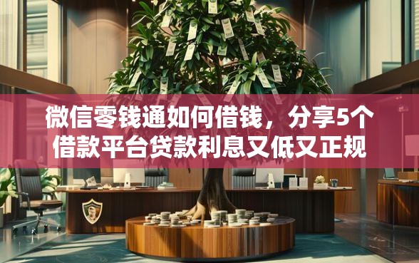 微信零钱通如何借钱，分享5个借款平台贷款利息又低又正规