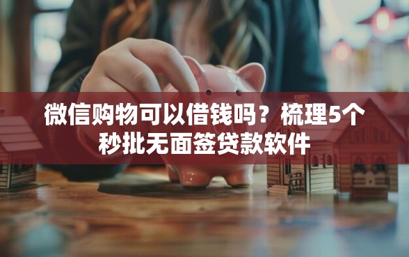 微信购物可以借钱吗？梳理5个秒批无面签贷款软件