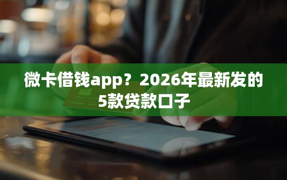 微卡借钱app？2026年最新发的5款贷款口子