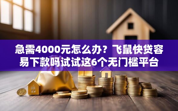 急需4000元怎么办？飞鼠快贷容易下款吗试试这6个无门槛平台