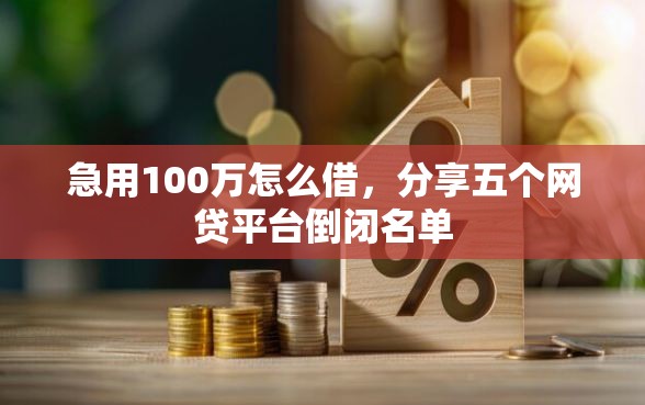 急用100万怎么借，分享五个网贷平台倒闭名单