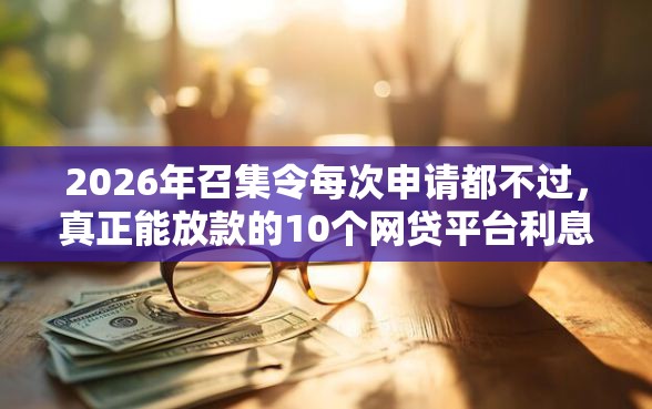 2026年召集令每次申请都不过，真正能放款的10个网贷平台利息低推荐