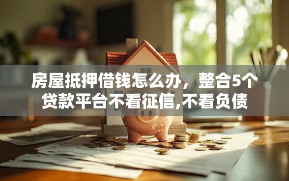房屋抵押借钱怎么办，整合5个贷款平台不看征信,不看负债