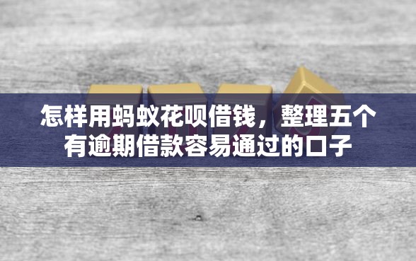 怎样用蚂蚁花呗借钱，整理五个有逾期借款容易通过的口子