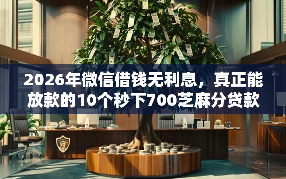 2026年微信借钱无利息，真正能放款的10个秒下700芝麻分贷款软件推荐