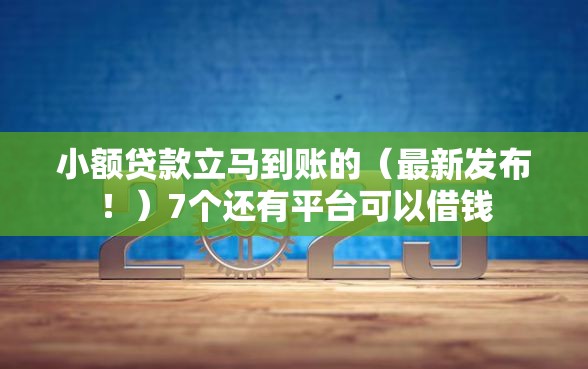 小额贷款立马到账的（最新发布！）7个还有平台可以借钱