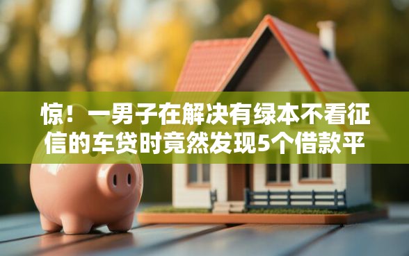 惊！一男子在解决有绿本不看征信的车贷时竟然发现5个借款平台借钱靠谱，事后分享了出来