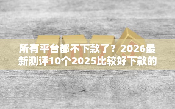 所有平台都不下款了？2026最新测评10个2025比较好下款的借款平台