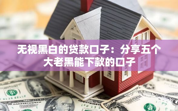 无视黑白的贷款口子：分享五个大老黑能下款的口子