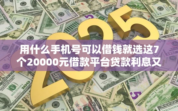 用什么手机号可以借钱就选这7个20000元借款平台贷款利息又低又正规