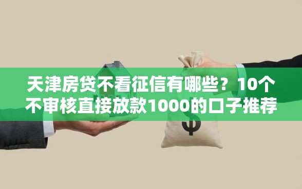 天津房贷不看征信有哪些？10个不审核直接放款1000的口子推荐给你
