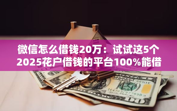 微信怎么借钱20万：试试这5个2025花户借钱的平台100%能借到