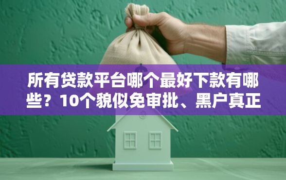 所有贷款平台哪个最好下款有哪些?10个貌似免审批、黑户真正能借到款的口子合集 所有贷款平台哪个最好下款有哪些?10个貌似免审批、黑户真正能借到款的口子合集