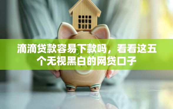 滴滴贷款容易下款吗,看看这五个无视黑白的网贷口子 滴滴贷款容易下款吗,看看这五个无视黑白的网贷口子