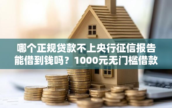 哪个正规贷款不上央行征信报告能借到钱吗？1000元无门槛借款8个平台推荐