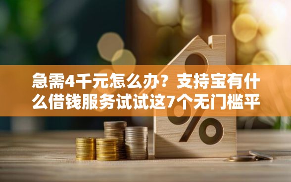 急需4千元怎么办？支持宝有什么借钱服务试试这7个无门槛平台