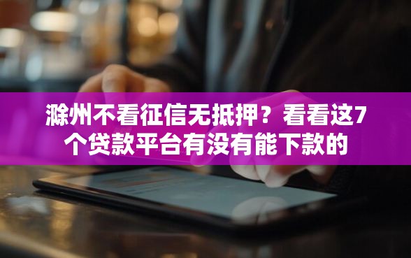 滁州不看征信无抵押？看看这7个贷款平台有没有能下款的
