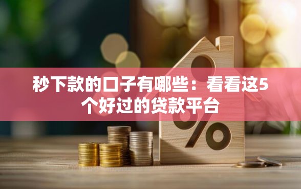 秒下款的口子有哪些：看看这5个好过的贷款平台