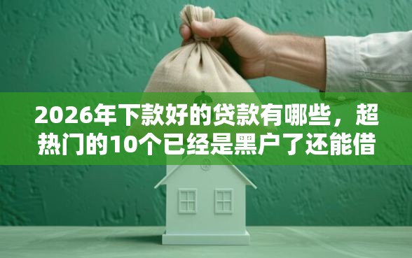2026年下款好的贷款有哪些，超热门的10个已经是黑户了还能借到钱的软件推荐