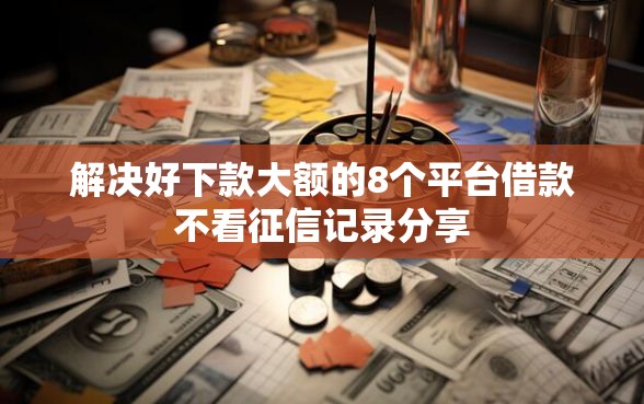 解决好下款大额的8个平台借款不看征信记录分享
