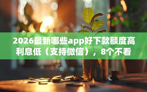 2026最新哪些app好下款额度高利息低（支持微信），8个不看年龄征信负债的口子无私分享