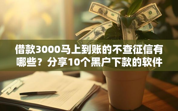 借款3000马上到账的不查征信有哪些？分享10个黑户下款的软件