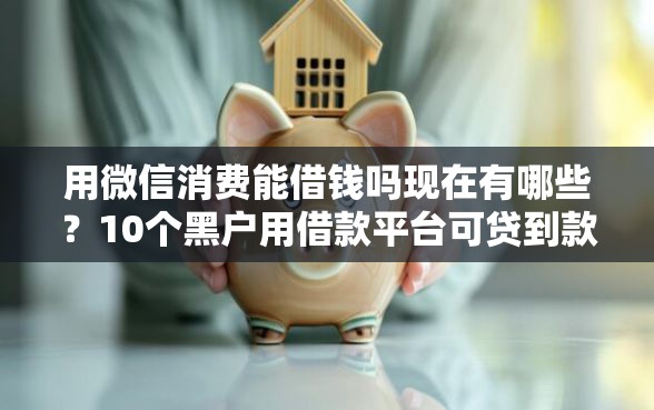 用微信消费能借钱吗现在有哪些？10个黑户用借款平台可贷到款推荐给你