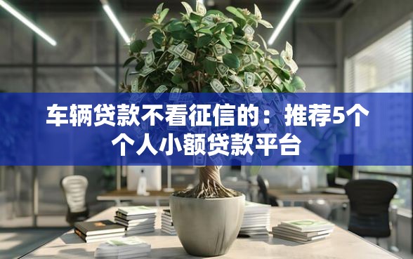 车辆贷款不看征信的：推荐5个个人小额贷款平台