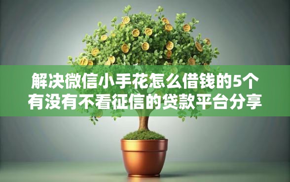 解决微信小手花怎么借钱的5个有没有不看征信的贷款平台分享