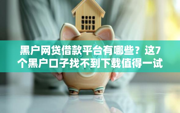 黑户网贷借款平台有哪些？这7个黑户口子找不到下载值得一试