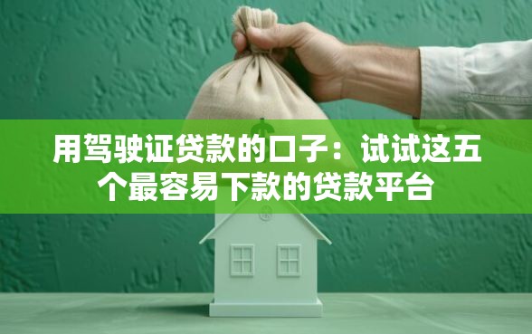用驾驶证贷款的口子：试试这五个最容易下款的贷款平台