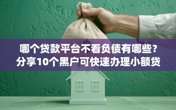 哪个贷款平台不看负债有哪些？分享10个黑户可快速办理小额贷款业务的app