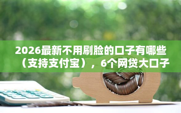 2026最新不用刷脸的口子有哪些（支持支付宝），6个网贷大口子轻松借口子无私分享