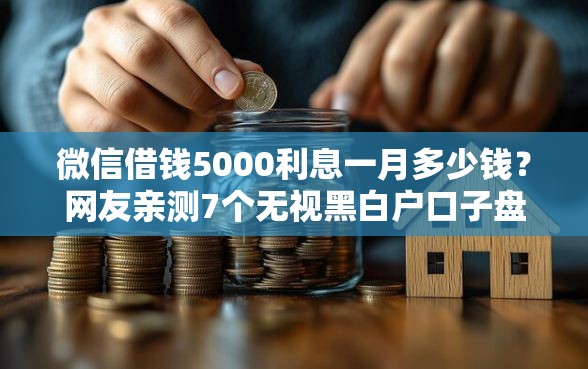 微信借钱5000利息一月多少钱？网友亲测7个无视黑白户口子盘点